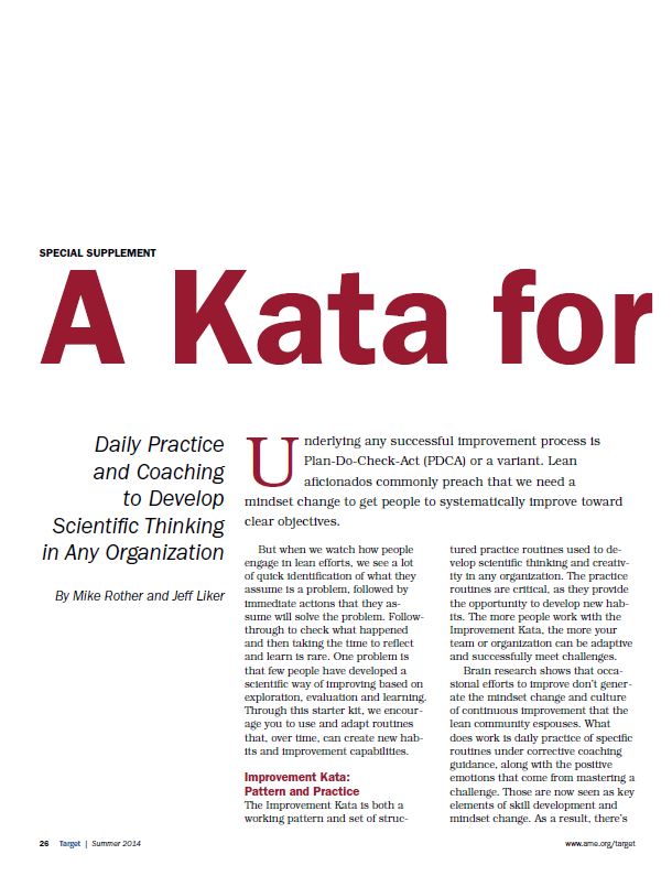 Kata for PDCA
