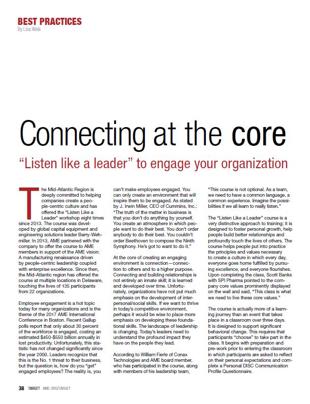 Connecting at the core